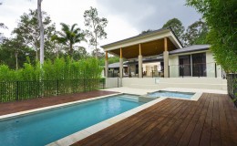 Modern backyard with pool